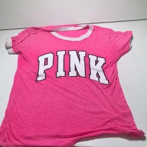 Vs pink perfect crew neck tee size large